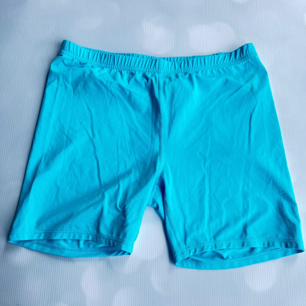 Lilly Pulitzer Luxletic Blue Ibiza Meryl Nylon‎ UPF 50+ Athletic Shorts Womens S